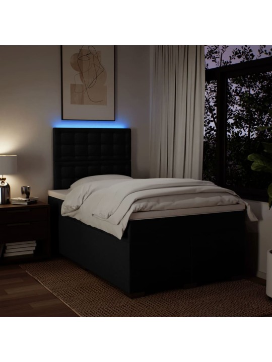 Box spring postel s matrací černá 120x190 cm textil