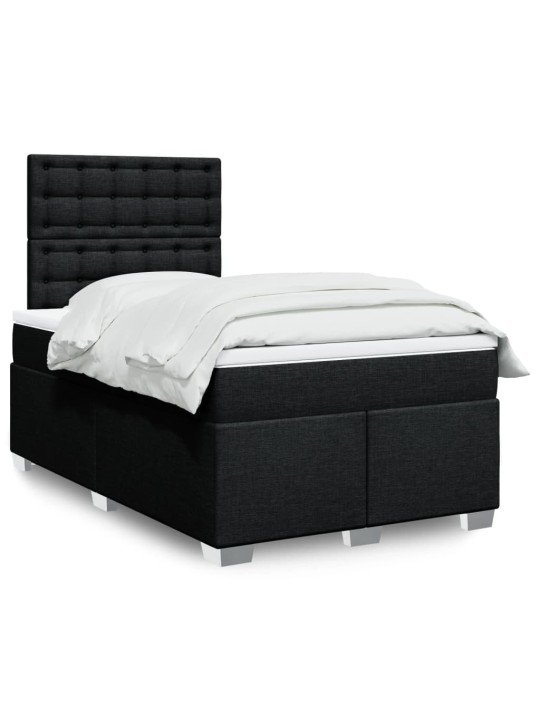 Box spring postel s matrací černá 120x190 cm textil