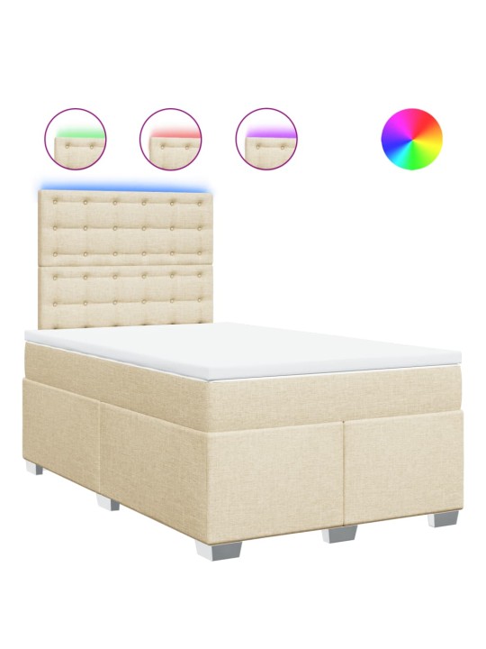 Box spring postel s matrací krémová 120x190 cm textil