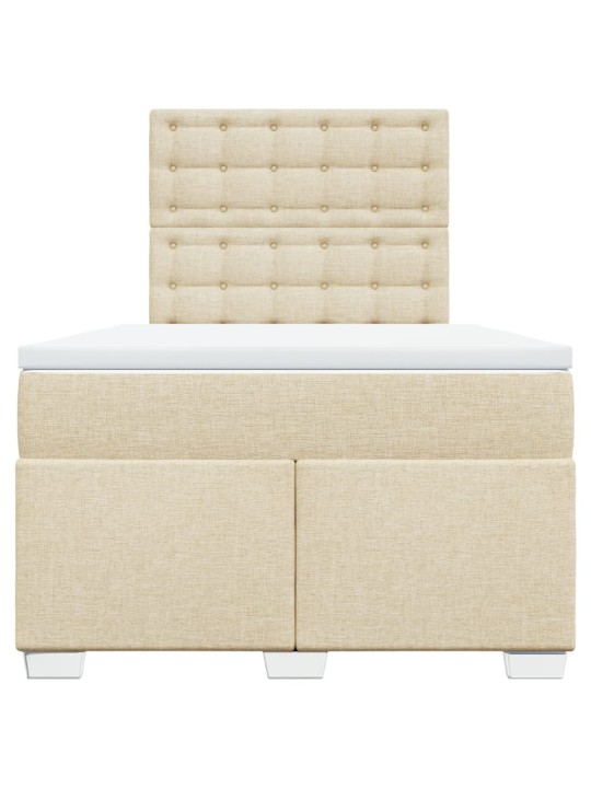 Box spring postel s matrací krémová 120x190 cm textil