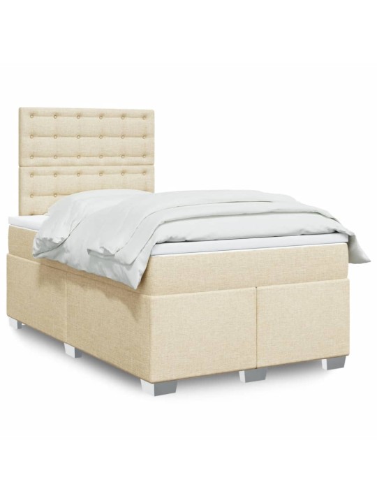 Box spring postel s matrací krémová 120x190 cm textil