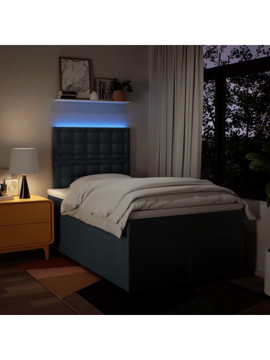 Box spring postel s matrací černá 120x190 cm textil