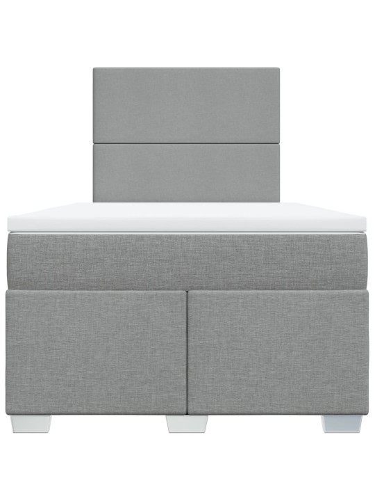 Box spring postel s matrací světle šedá 120 x 200 cm textil