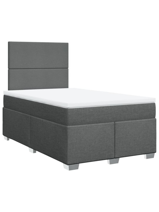 Box spring postel s matrací tmavě šedá 120x200 cm textil