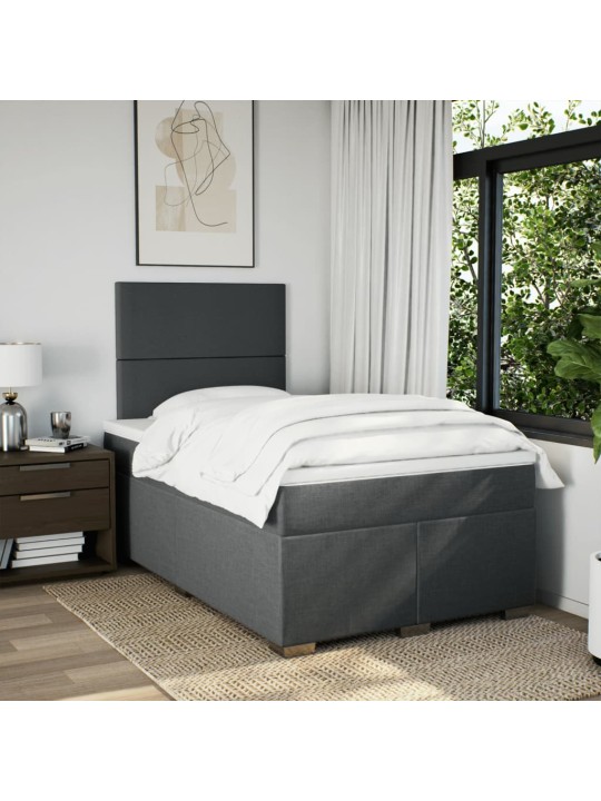 Box spring postel s matrací tmavě šedá 120x200 cm textil