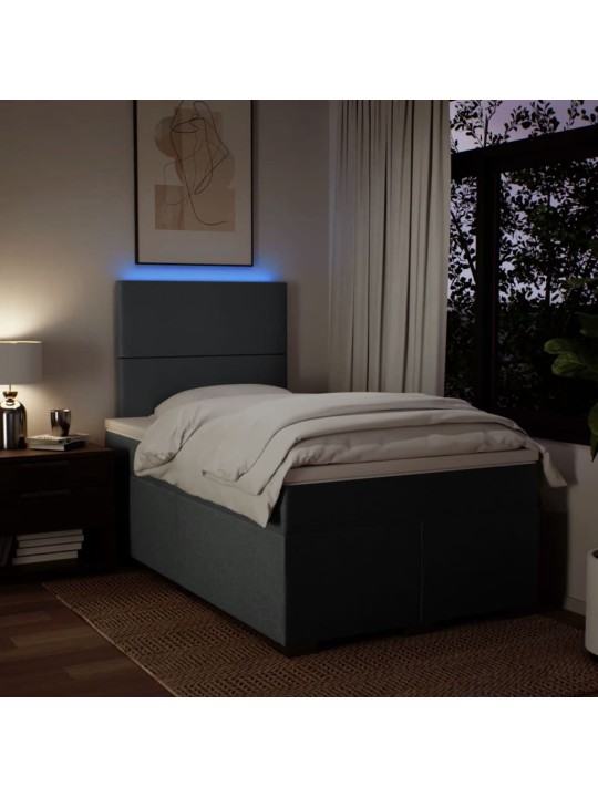 Box spring postel s matrací tmavě šedá 120x200 cm textil