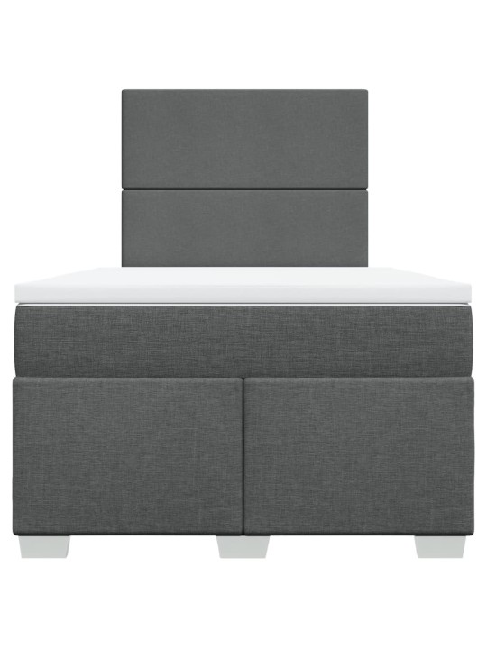 Box spring postel s matrací tmavě šedá 120x200 cm textil