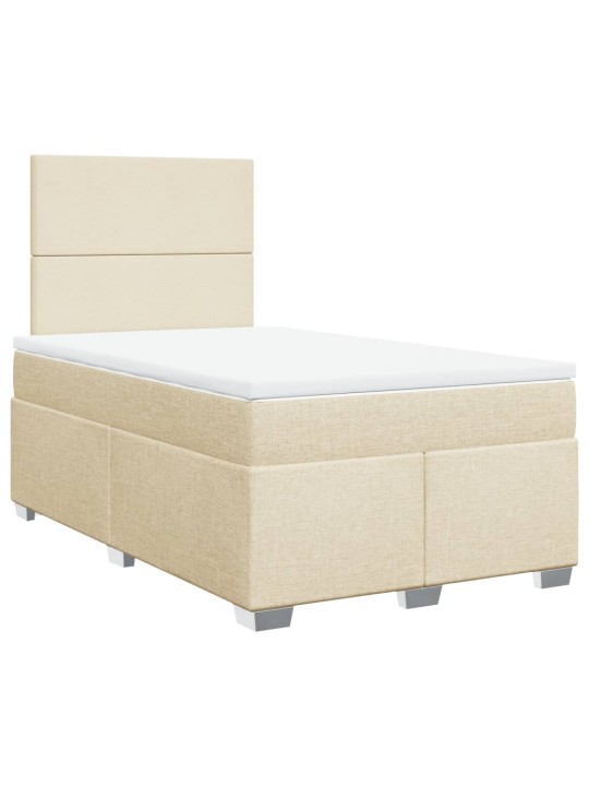 Box spring postel s matrací krémová 120x200 cm textil