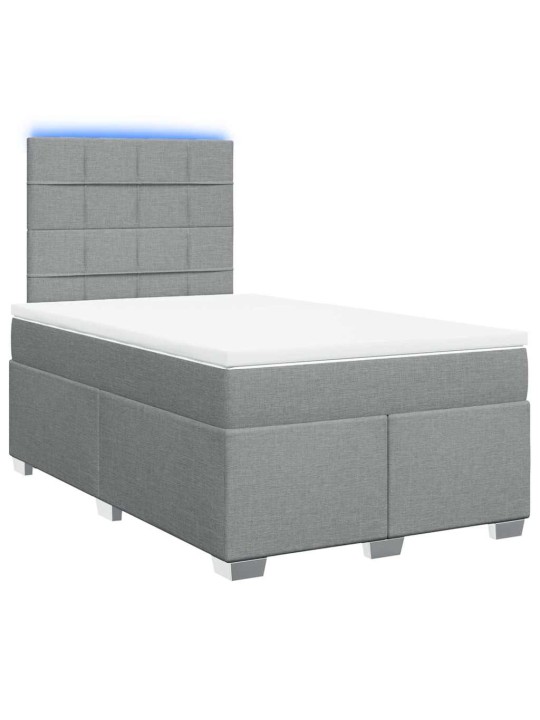 Box spring postel s matrací světle šedá 120 x 200 cm textil