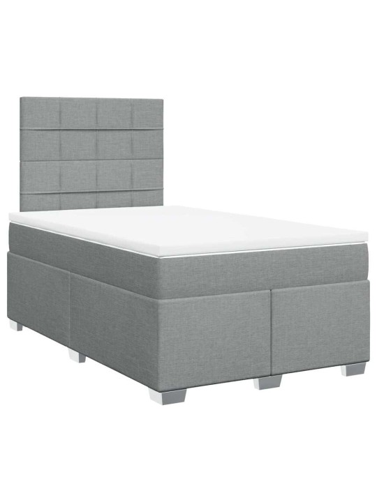 Box spring postel s matrací světle šedá 120 x 200 cm textil