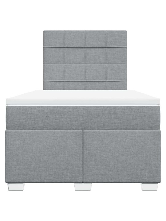 Box spring postel s matrací světle šedá 120 x 200 cm textil