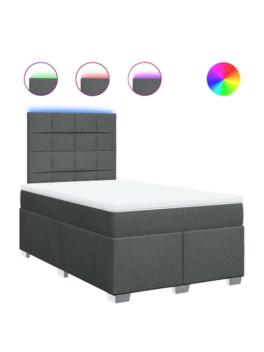 Box spring postel s matrací tmavě šedá 120x200 cm textil