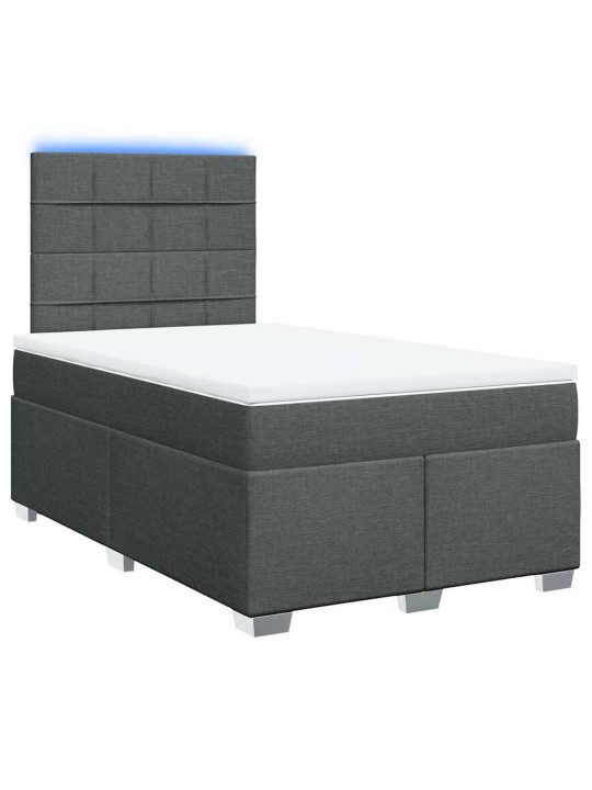 Box spring postel s matrací tmavě šedá 120x200 cm textil