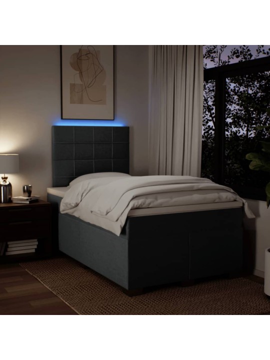 Box spring postel s matrací tmavě šedá 120x200 cm textil