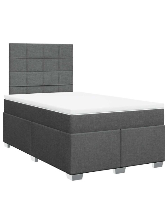 Box spring postel s matrací tmavě šedá 120x200 cm textil