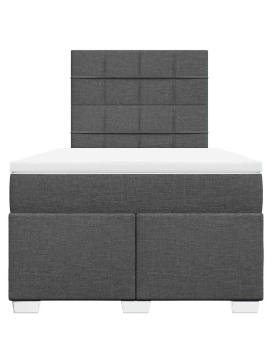 Box spring postel s matrací tmavě šedá 120x200 cm textil