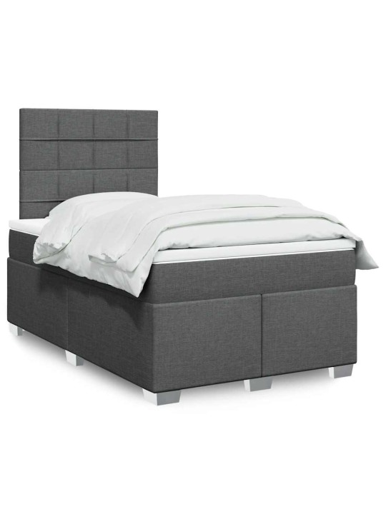 Box spring postel s matrací tmavě šedá 120x200 cm textil