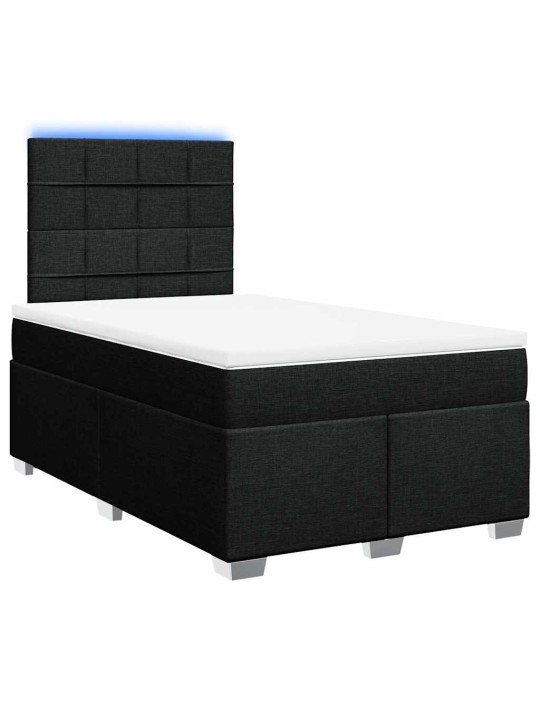Box spring postel s matrací černá 120x200 cm textil