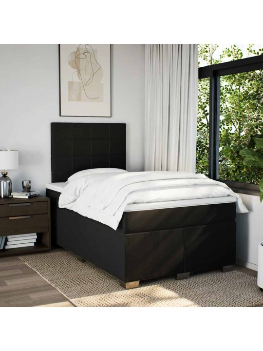 Box spring postel s matrací černá 120x200 cm textil