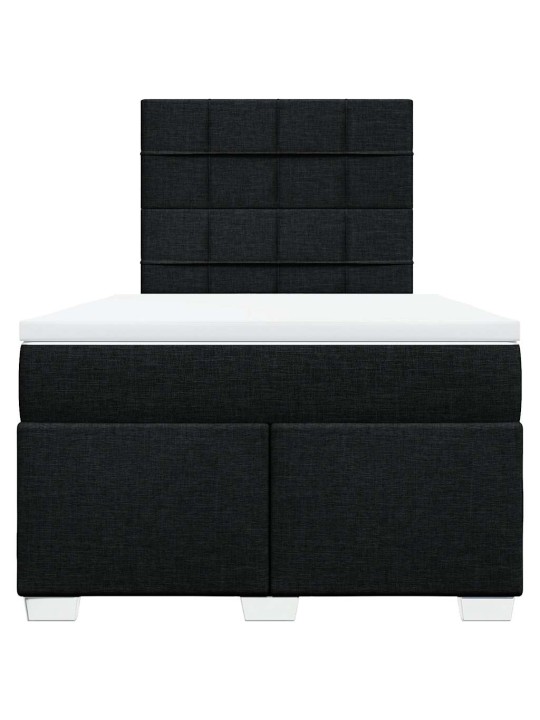 Box spring postel s matrací černá 120x200 cm textil