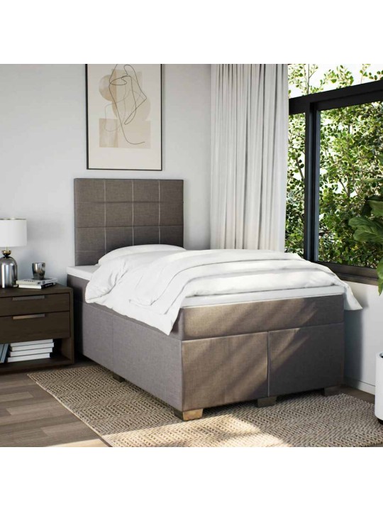 Box spring postel s matrací taupe 120x200 cm textil