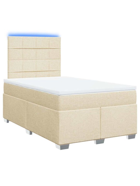 Box spring postel s matrací krémová 120x200 cm textil