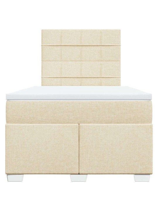 Box spring postel s matrací krémová 120x200 cm textil