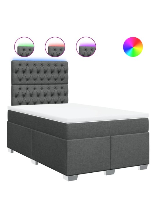 Box spring postel s matrací tmavě šedá 120x200 cm textil