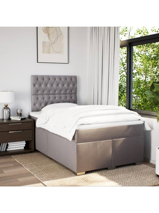 Box spring postel s matrací taupe 120x200 cm textil