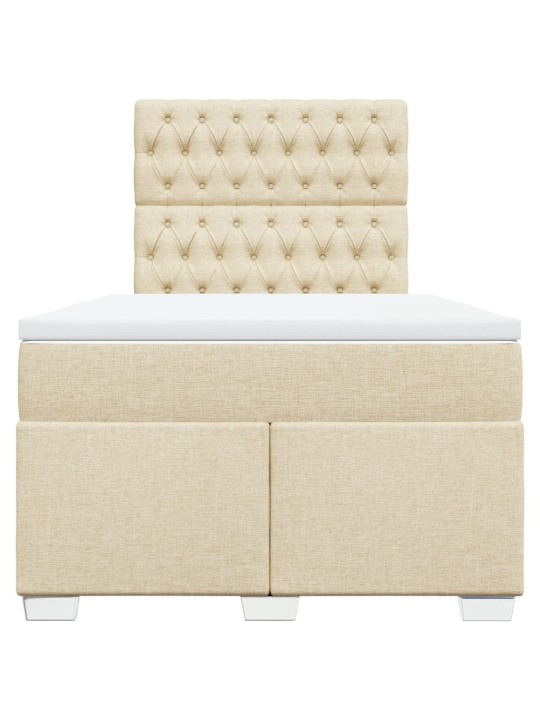 Box spring postel s matrací krémová 120x200 cm textil