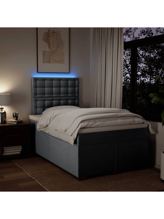Box spring postel s matrací světle šedá 120 x 200 cm textil