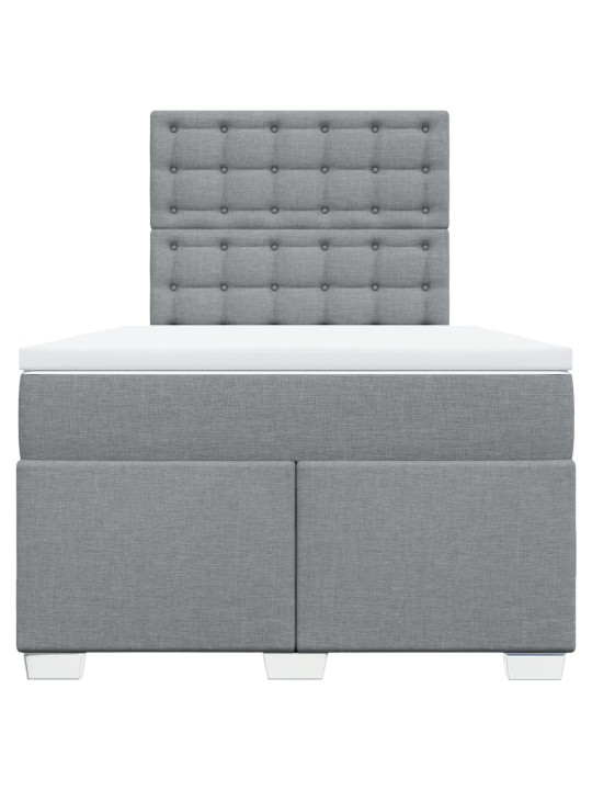 Box spring postel s matrací světle šedá 120 x 200 cm textil