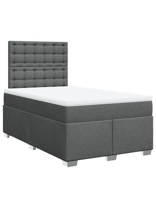 Box spring postel s matrací tmavě šedá 120x200 cm textil