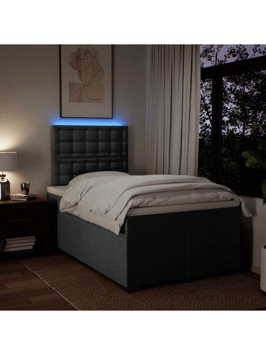Box spring postel s matrací tmavě šedá 120x200 cm textil