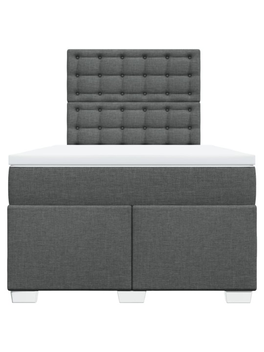 Box spring postel s matrací tmavě šedá 120x200 cm textil