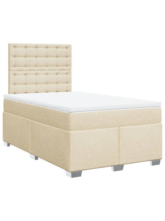 Box spring postel s matrací krémová 120x200 cm textil