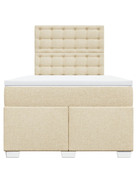 Box spring postel s matrací krémová 120x200 cm textil