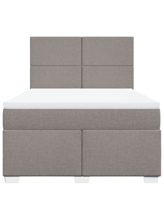 Box spring postel s matrací taupe 140x190 cm textil