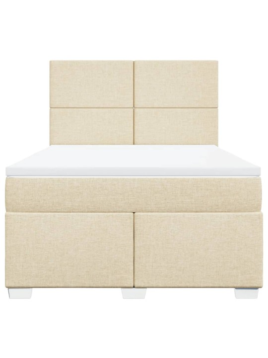 Box spring postel s matrací krémová 140x190 cm textil
