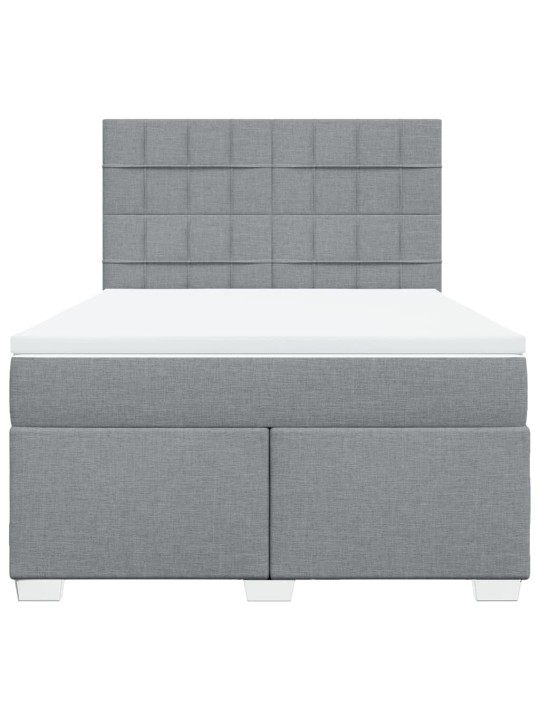 Box spring postel s matrací světle šedá 140 x 190 cm textil