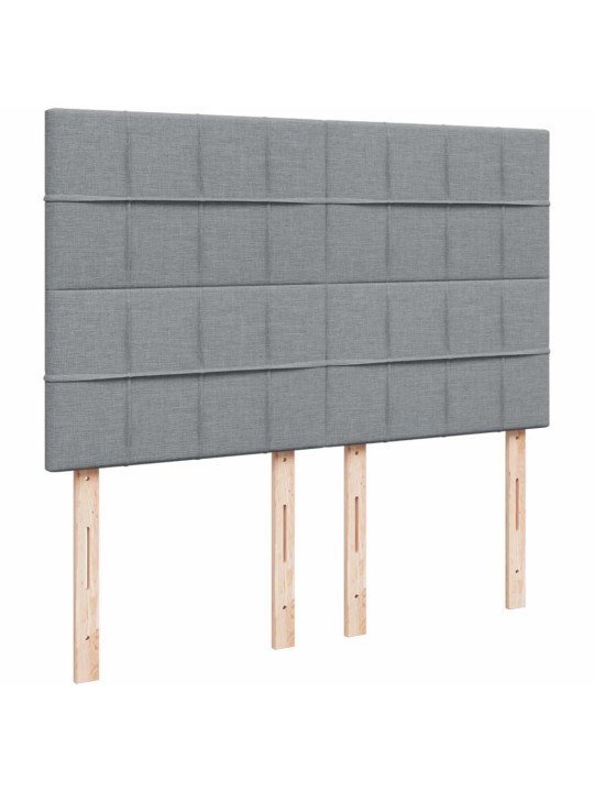 Box spring postel s matrací světle šedá 140 x 190 cm textil
