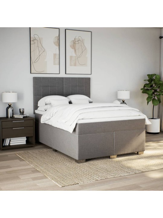 Box spring postel s matrací taupe 140x190 cm textil