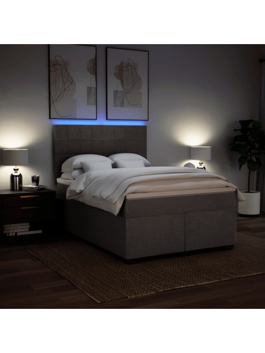 Box spring postel s matrací taupe 140x190 cm textil