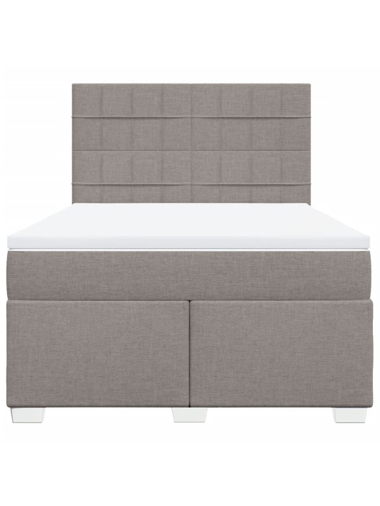 Box spring postel s matrací taupe 140x190 cm textil