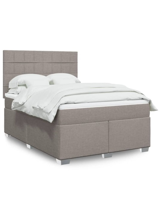 Box spring postel s matrací taupe 140x190 cm textil