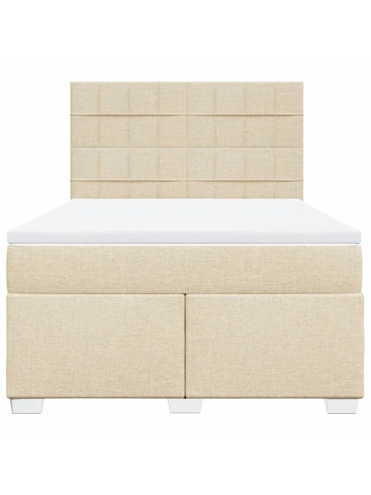 Box spring postel s matrací krémová 140x190 cm textil