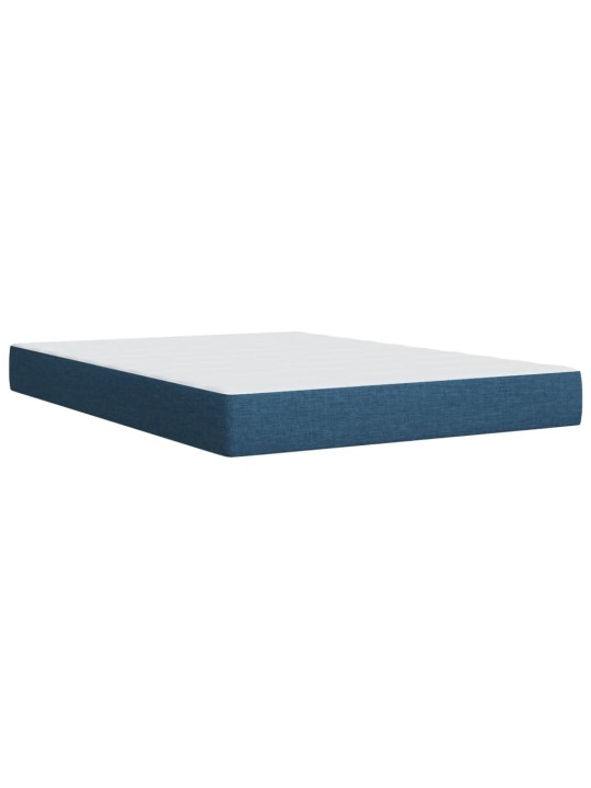Box spring postel s matrací modrá 140x190 cm textil