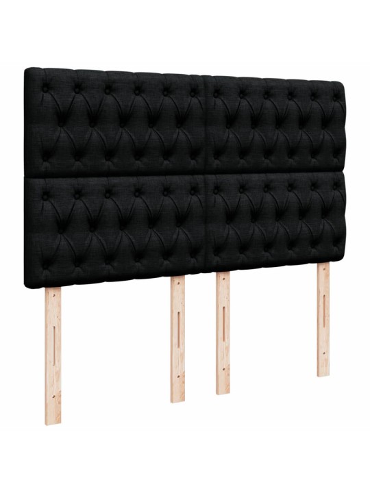 Box spring postel s matrací černá 140 x 190 cm textil