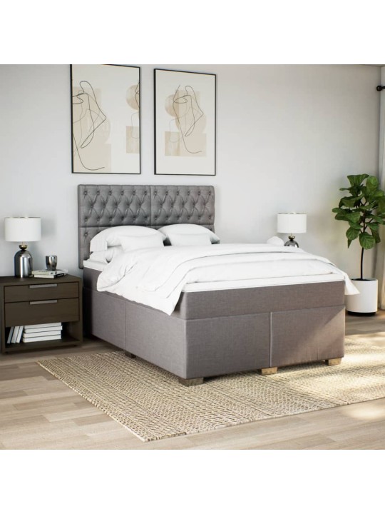 Box spring postel s matrací taupe 140x190 cm textil