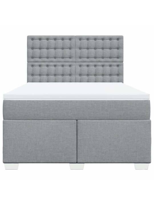 Box spring postel s matrací světle šedá 140 x 190 cm textil